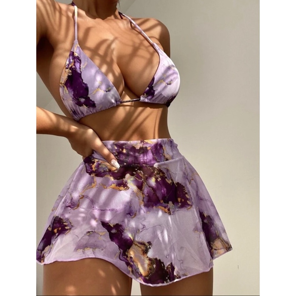 SHEIN 3pc Marble Bikini